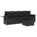 Set mobilier de grădină cu perne, 5 piese, negru, poliratan - WALTI WALTI