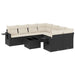 Set mobilier de grădină cu perne, 9 piese, negru, poliratan - WALTI WALTI