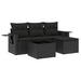 Set mobilier de grădină cu perne, 4 piese, negru, poliratan - WALTI WALTI