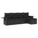 Set mobilier de grădină cu perne, 5 piese, negru, poliratan - WALTI WALTI