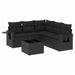Set mobilier de grădină cu perne, 6 piese, negru, poliratan - WALTI WALTI