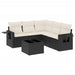 Set mobilier de grădină cu perne, 6 piese, negru, poliratan - WALTI WALTI