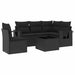 Set mobilier de grădină cu perne, 6 piese, negru, poliratan - WALTI WALTI