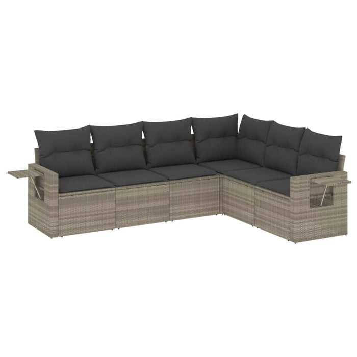 Set canapele de grădină cu perne, 6 piese gri deschis poliratan - WALTI WALTI