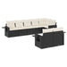 Set mobilier de grădină cu perne, 8 piese, negru, poliratan - WALTI WALTI