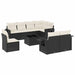 Set mobilier de grădină cu perne, 9 piese, negru, poliratan - WALTI WALTI