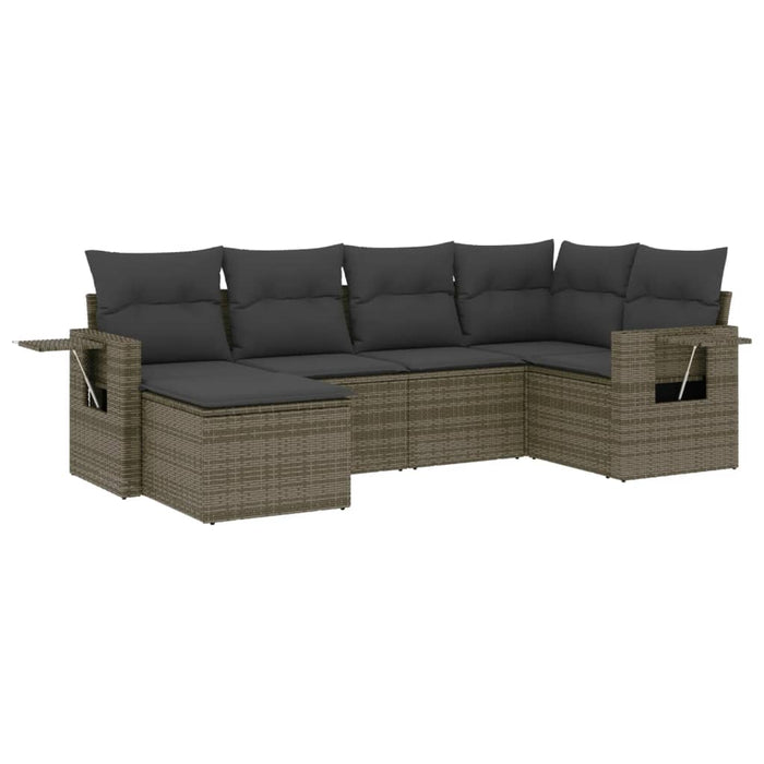 Set mobilier grădină cu perne, 6 piese, gri, poliratan - WALTI WALTI