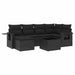 Set canapele de grădină cu perne, 7 piese, negru, poliratan - WALTI WALTI