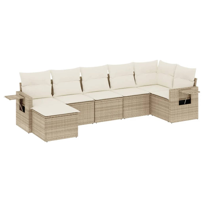 Set canapele de grădină, 7 piese, cu perne, bej, poliratan - WALTI WALTI