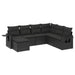 Set canapele de grădină cu perne, 7 piese, negru, poliratan - WALTI WALTI