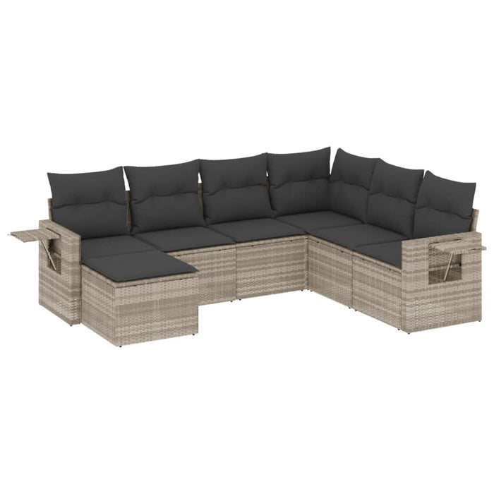 Set canapele de grădină cu perne, 7piese gri deschis poliratan - WALTI WALTI