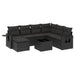 Set mobilier de grădină cu perne, 8 piese, negru, poliratan - WALTI WALTI