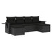 Set mobilier de grădină cu perne, 6 piese, negru, poliratan - WALTI WALTI