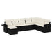 Set mobilier de grădină cu perne, 8 piese, negru, poliratan - WALTI WALTI