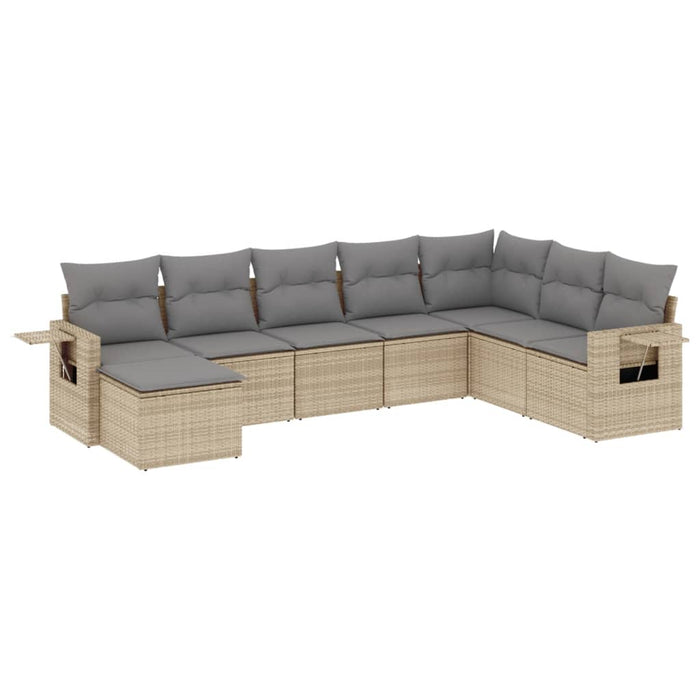 Set canapele de grădină, 8 piese, cu perne, bej, poliratan - WALTI WALTI