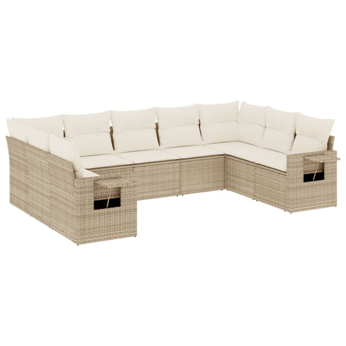 Set canapele de grădină, 9 piese, cu perne, bej, poliratan - WALTI WALTI
