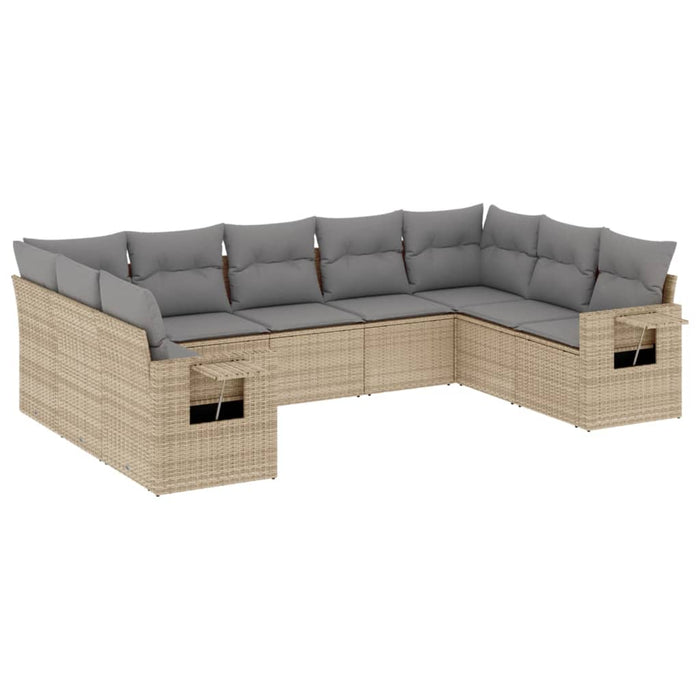Set canapele de grădină, 9 piese, cu perne, bej, poliratan - WALTI WALTI