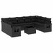 Set canapele de grădină cu perne, 10 piese, negru, poliratan - WALTI WALTI