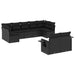 Set mobilier de grădină cu perne, 9 piese, negru, poliratan - WALTI WALTI