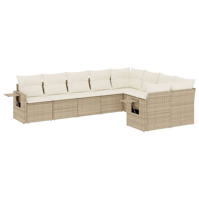 Set canapele de grădină, 9 piese, cu perne, bej, poliratan - WALTI WALTI
