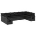 Set canapele de grădină cu perne, 10 piese, negru, poliratan - WALTI WALTI