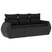 Set mobilier de grădină cu perne, 3 piese, negru, poliratan - WALTI WALTI
