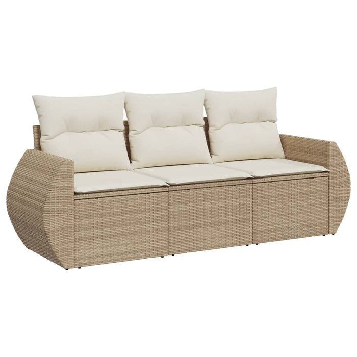 Set canapele de grădină, 3 piese, cu perne, bej, poliratan - WALTI WALTI