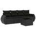 Set mobilier de grădină cu perne, 5 piese, negru, poliratan - WALTI WALTI