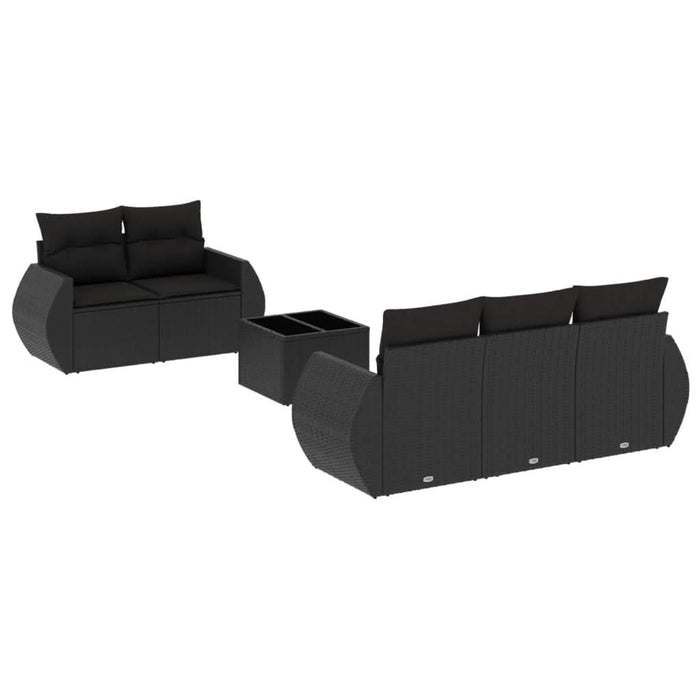 Set mobilier de grădină cu perne, 6 piese, negru, poliratan - WALTI WALTI