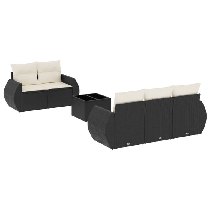 Set mobilier de grădină cu perne, 6 piese, negru, poliratan - WALTI WALTI