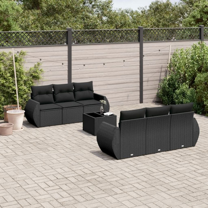 Set canapele de grădină cu perne, 7 piese, negru, poliratan - WALTI WALTI