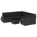Set mobilier de grădină cu perne, 9 piese, negru, poliratan - WALTI WALTI