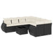 Set mobilier de grădină cu perne, 9 piese, negru, poliratan - WALTI WALTI