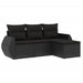 Set mobilier de grădină cu perne, 4 piese, negru, poliratan - WALTI WALTI
