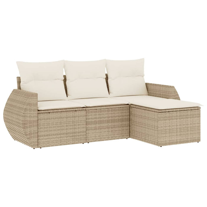 Set canapele de grădină, 4 piese, cu perne, bej, poliratan - WALTI WALTI