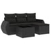 Set mobilier de grădină cu perne, 5 piese, negru, poliratan - WALTI WALTI