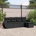 Set mobilier de grădină cu perne, 5 piese, negru, poliratan - WALTI WALTI