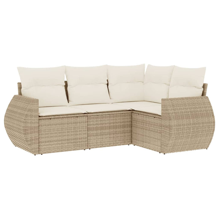 Set canapele de grădină, 4 piese, cu perne, bej, poliratan - WALTI WALTI