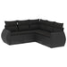 Set mobilier de grădină cu perne, 5 piese, negru, poliratan - WALTI WALTI