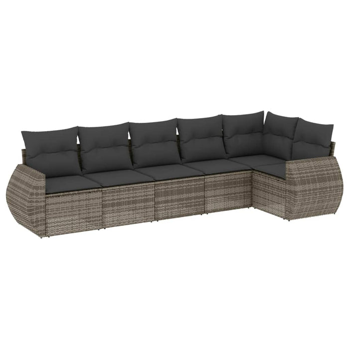 Set mobilier grădină cu perne, 6 piese, gri, poliratan - WALTI WALTI