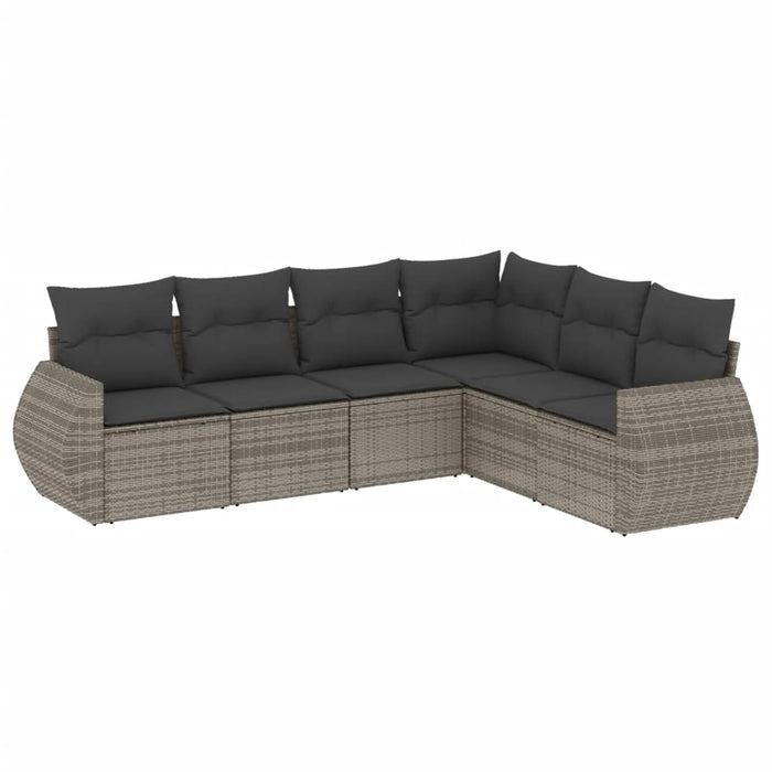 Set mobilier grădină cu perne, 6 piese, gri, poliratan - WALTI WALTI