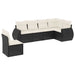 Set mobilier de grădină cu perne, 6 piese, negru, poliratan - WALTI WALTI