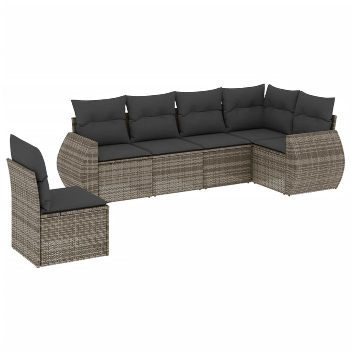 Set mobilier grădină cu perne, 6 piese, gri, poliratan - WALTI WALTI