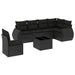 Set canapele de grădină cu perne, 7 piese, negru, poliratan - WALTI WALTI