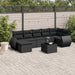 Set mobilier de grădină cu perne, 8 piese, negru, poliratan - WALTI WALTI