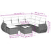 Set mobilier de grădină cu perne, 8 piese, negru, poliratan - WALTI WALTI