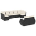Set mobilier de grădină cu perne, 9 piese, negru, poliratan - WALTI WALTI