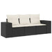 Set mobilier de grădină cu perne, 3 piese, negru, poliratan - WALTI WALTI