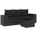 Set mobilier de grădină cu perne, 4 piese, negru, poliratan - WALTI WALTI
