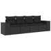 Set mobilier de grădină cu perne, 4 piese, negru, poliratan - WALTI WALTI